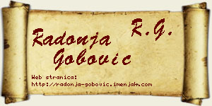 Radonja Gobović vizit kartica